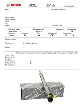 ФОРСУНКА DO BMW 1 / 2 BOSCH 0445110382