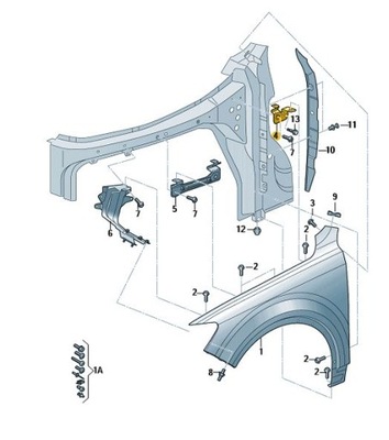 SOPORTE SOPORTE ALAS PARTE DELANTERA IZQUIERDO AUDI Q7  