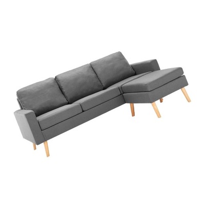 TRZYOSOBOWA SOFA Z PODNÓŻKIEM ========= JASNOSZARY