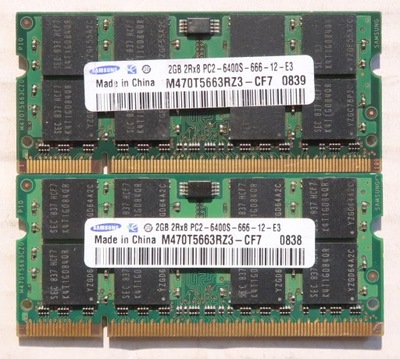 Pamięć 4GB (2x2GB) DDR2 PC2-6400S 800MHz SODIMM SAMSUNG