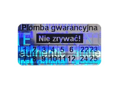 Plomby Stickery 20x10 Hologram Original 1000szt