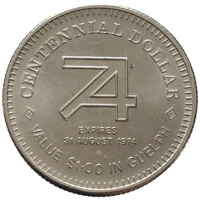 90638. Kanada - Centennial Dollar, 1974r. - token/żeton (13.51 g/33 mm)