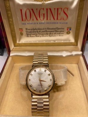 złoty zegarek LONGINES 14k lata 50-te Vintage
