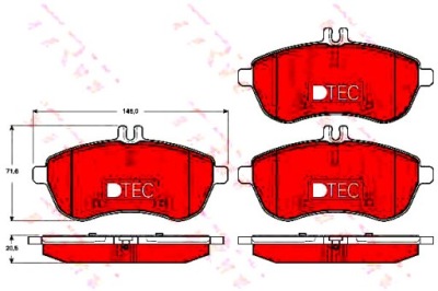 Trw гальмівні колодки гальмівні mercedes c 200 cdi 204.001 фото №1