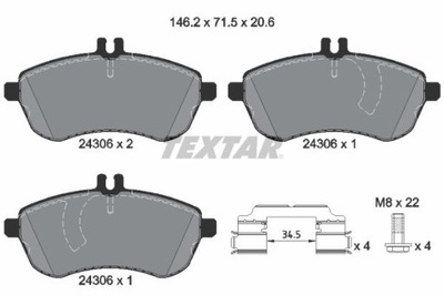 TEXTAR 2430601 КОЛОДКИ ГАЛЬМІВНІ