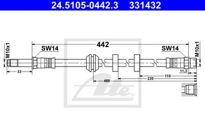 ATE CABLE DE FRENADO FLEXIBLES VW GOLF 3 91-97 PR  