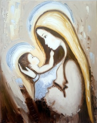 Matka Boska z Dzieciątkiem - Ewa Boińsla obraz 40x50m