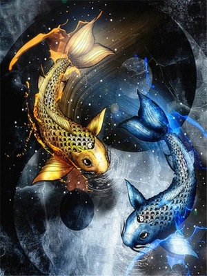 Obraz diamentowy złota ryba z kryształków haft sprzedaż zwierząt haft k