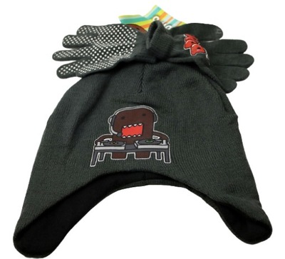 Zestaw zimowy dziecięcy Czapka uszatka i rękawiczki DOMO KUN r. 52-55cm