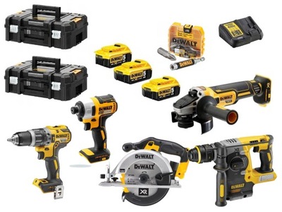 DEWALT ZESTAW COMBO 5SZT NARZĘDZI 3X5AH 18V LI-ION