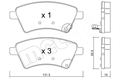 METELLI КОЛОДКИ ТОРМОЗНЫЕ FIAT SEDICI 06-