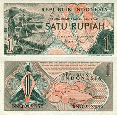 # INDONEZJA - 1 RUPIA - 1960 - P-76 - UNC