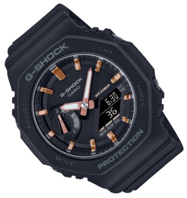 Sportowy czarny zegarek damski na pasku Casio G-Shock GMA-S2100 + GRAWER
