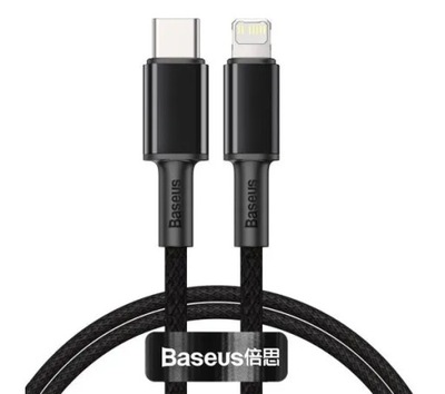 Kabel Przewód Baseus USB-C do Lightning 20W 5A 1m Czarny