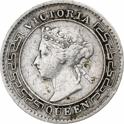 Cejlon, Victoria, 10 Cents, 1897, London, Srebro,