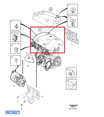 RECUBRIMIENTO DEL MOTOR VOLVO CON 31368886  