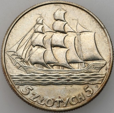 II RP. 5 złotych 1936 Żaglowiec