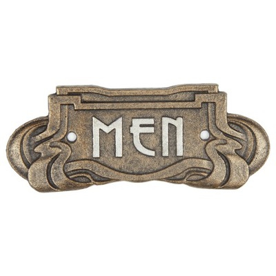 Żeliwna Secesyjna Tabliczka Men Mężczyźni Toaleta