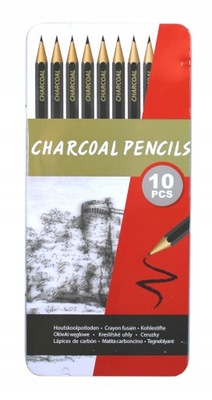 Zestaw ołówków węglowych do szkicowania rysunku Artist Pencils 10 sztuk