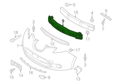 ABSORBEDOR DE PARAGOLPES NISSAN LEAF 10- 620903NF0A  