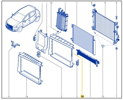 Dacia оригінальний номер 215596207r захист радіатора фото №1