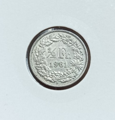 SZWAJCARIA - 1/2 FRANC 1961 - srebro - ładna