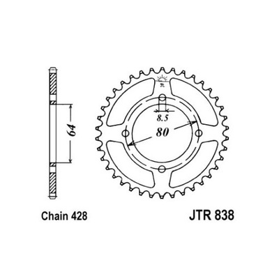 ЗУБЧАТКА ЗАДНЯ JT JTR838,38