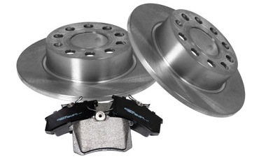 Гальмівні диски x2 + гальмівні колодки задня do octavia ii altea golf v vi фото №1