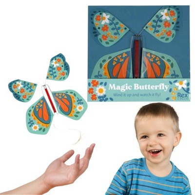 magiczny motylek fruwający zabawka niebieski