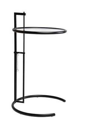 GREY czarny metalowy stolik boczny ze szklanym bla