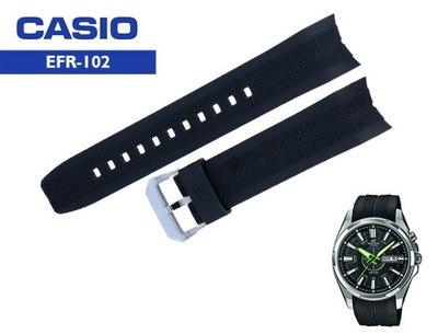 PASEK CASIO EFR-102 czarny gumowy 22mm ORYGINAŁ