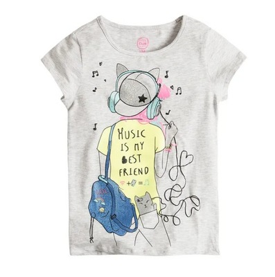 Cool Club T-shirt dziewczęcy Music is my... r 158