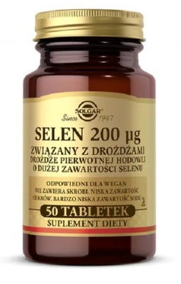 Solgar Selen związany z drożdżami 50 tabletek