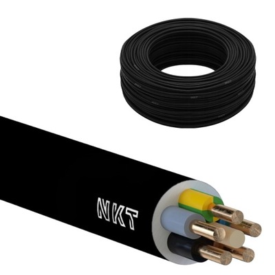 Kabel ziemny przewód czarny YKY 5x2,5 NKT - 1m