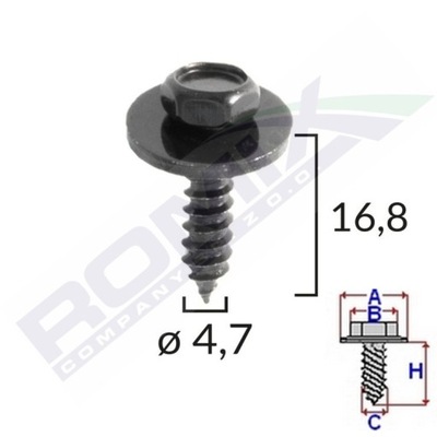 ШУРУП Z PODKŁADKĄ 4,8X19 MM УНИВЕРСАЛЬНИЙ VW X10SZT