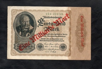 BANKNOT NIEMCY -- 1000 MAREK / 1 MILIARD MAREK -- 1922 rok