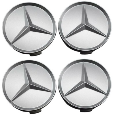 4X KAPSLE DO MERCEDES 75MM КОЛПАЧКИ ЗАГЛУШКИ KAPSEL DEKLE ДИСКОВ SILVER фото