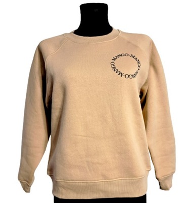 Beżowa ecru bluza logo minimalizm - 36 S - Mango