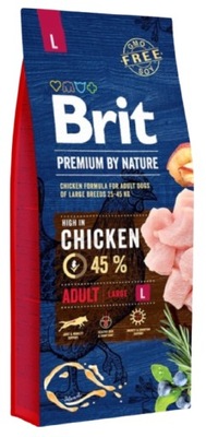 Brit Premium By Nature Adult Large Chicken Sucha Karma dla Psa 15kg
