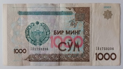 Banknot Uzbekistan 1000 Sum 2001 rok