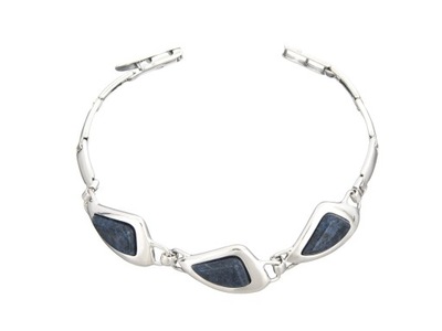 SREBRNA BRANSOLETKA DUMORTIERYT RODOWANA NOWOŚĆ