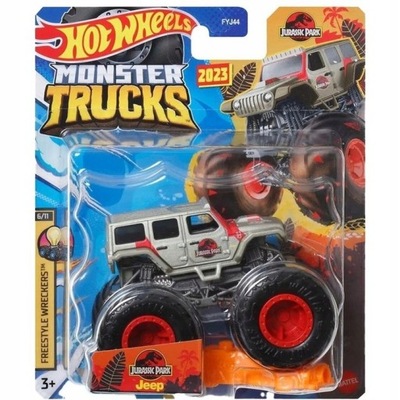 Samochód MONSTER TRUCKS Jurassic Park Jeep 1:64 Hot Wheels MATTEL