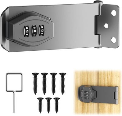Засувка do двері замок szyfrowy 10 cm szary do двері розсувних фото №1