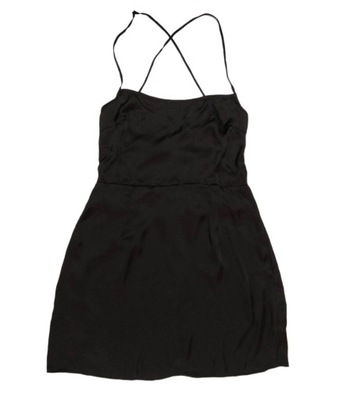 Glamorous satynowa czarna sukienka mini 42