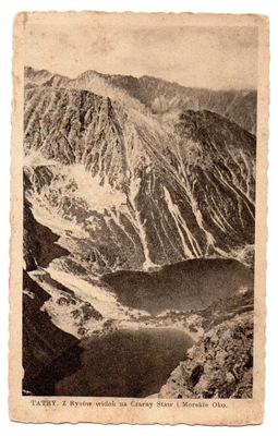 Tatry. Widok z Rysów na Czarny Staw i Morskie Oko