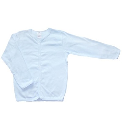 Kaftanik koszulka 116 bluzka rozpinana gładka cała błękitna bawełna 100%