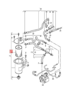 5q0127177 фильтр топлива vw 1,6/2,0tdi 2012- фото №1