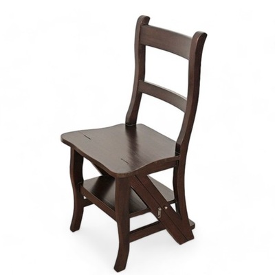 Krzesło Stylowe Drewniane Rozkładane Drabinka Biblioteczna Schodki Podest