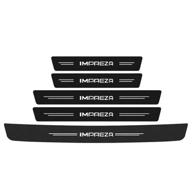 5 PIECES CZARNYCH NAKLEJEK ON BODY SILLS DOOR CAR SUBARU IMPREZA  