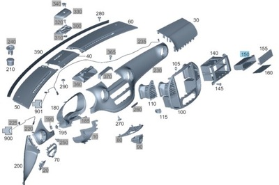 ORIGINALUS STALČIUKAS W KONSOLĖS VIDURINĖS MERCEDES W447 